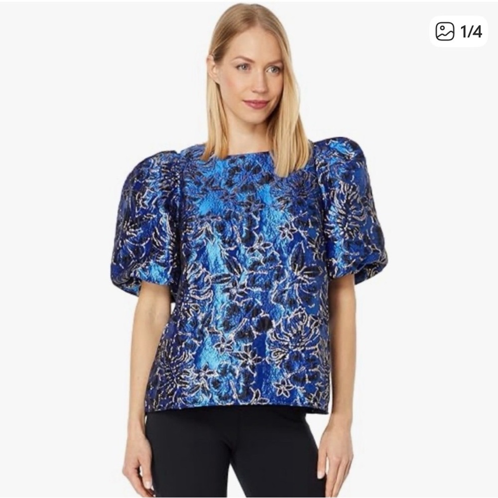 NWT Lily Pulitzer Pratt Short sleeve top in Blue grotto